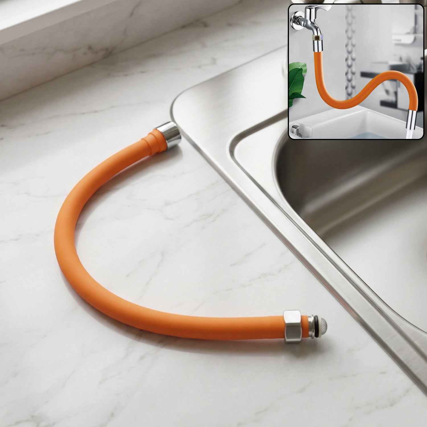 Flexible Silicone Water Tap Extender – 44cm Reach & Easy Installation