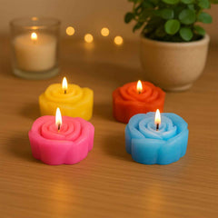 Rose Shaped Wax Candle Set – Elegant 6-Piece Home Decor