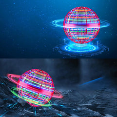 Flying Ball Toy held in a hand to demonstrate its compact and portable size.