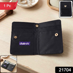 Compact Card Holder Wallet – Secure Snap Button Closure