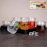 Diamond-Pattern Drinking Glass Set – Elegant 6-Piece Tumbler Set