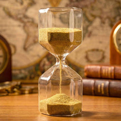 Elegant 4-Minute Glass Sand Timer for Desk & Decor