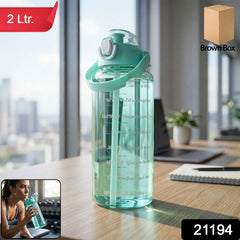 Easy sip transparent sports water bottle with integrated straw and flip lock