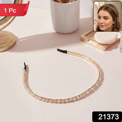 Crystal Studded Metal Hair Band – Elegant Party Accessory