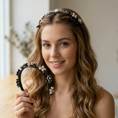 Girls floral bead headband, lightweight and durable