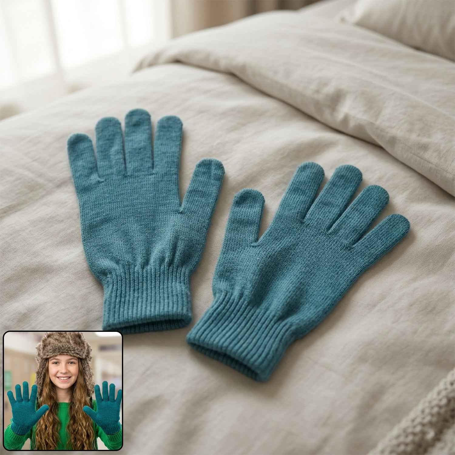 Warm Winter Knitted Gloves Ð Soft, Stretchable & Unisex for Cold Weather