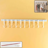 Wall Mounted Kitchen Storage Rack with 10 Adjustable Hooks