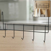Over the Door Metal Hook Rack – Space Saving 5 Hook Organizer
