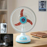 Rechargeable Table Fan – Portable with LED Light & Dual Power