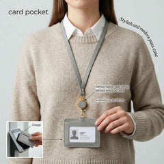 ID Card Holder with Adjustable Neck Strap – Durable & Professional