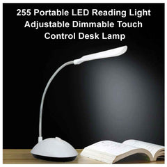 Compact portable LED reading light with sleek touch controls.