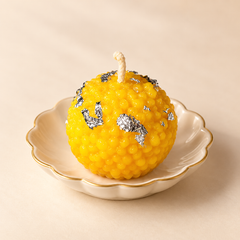 (Pack of 10)(Sandalwood fragrance - Ladoo shaped Candle (100% Pure Soya wax)