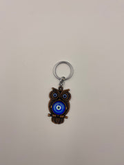 Trending evil eye owl metal keychain (1039)