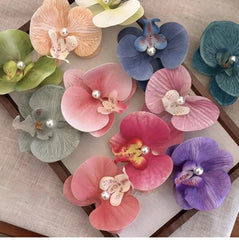 Orchid Flower Hair Clips