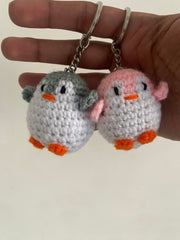 Crochet Cute penguin couple keychain