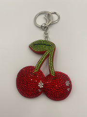 Glittery Cherry keychain