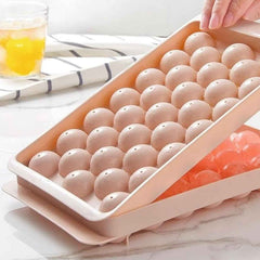Plastic Ball Ice Cube Tray – Durable & Easy Release with Lid