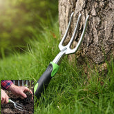 Garden Hand Fork 3 Tine Stainless Steel Digging Tool Ergonomic Handle (1 Pc)