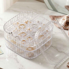Jewellery Storage Box – 3 Layer Clear Organizer for Small Accessories