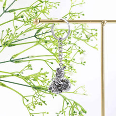 Bal Krishna Makhan Chor Keychain – Premium Silver Finish