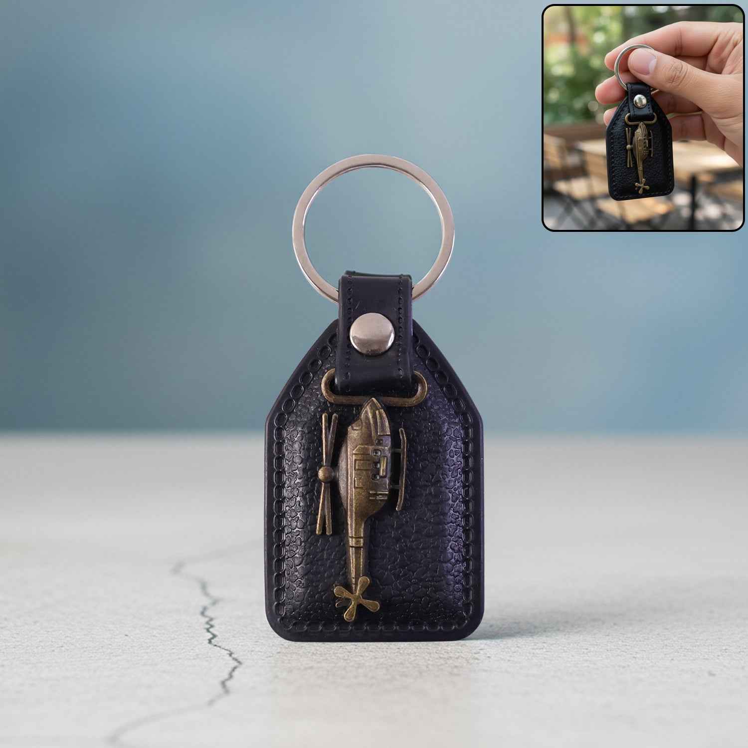 Leather Finish Metal Sword Keychain – Stylish and Durable Accessory