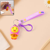 Cartoon Duck Keychain – Cute Rainbow Strap Accessory