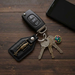 Leather Finish Metal Sword Keychain – Stylish and Durable Accessory