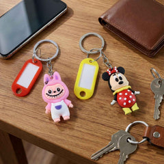 Cartoon Character Keychain with Name Tag – Cute & Practical Accessory
