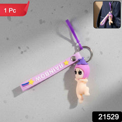 Baby Doll Silicone Keychain – Soft Cute Cartoon Charm