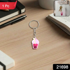 Bubble Tea Keychain – Cute Mini Cup Charm for Bags & Keys
