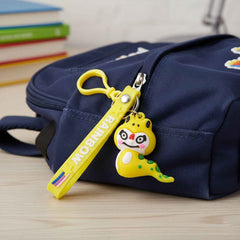 Dinosaur Keychain – Cute Cartoon Charm with Rainbow Strap