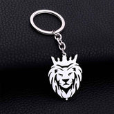 Lion Head Keychain – Stainless Steel Durable Crown Design