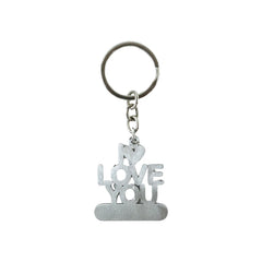 Elegant metallic 'Love You' keychain, ideal for daily use