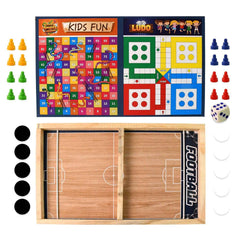 Wooden Board Game Set 3-in-1 – Durable Foldable Fun