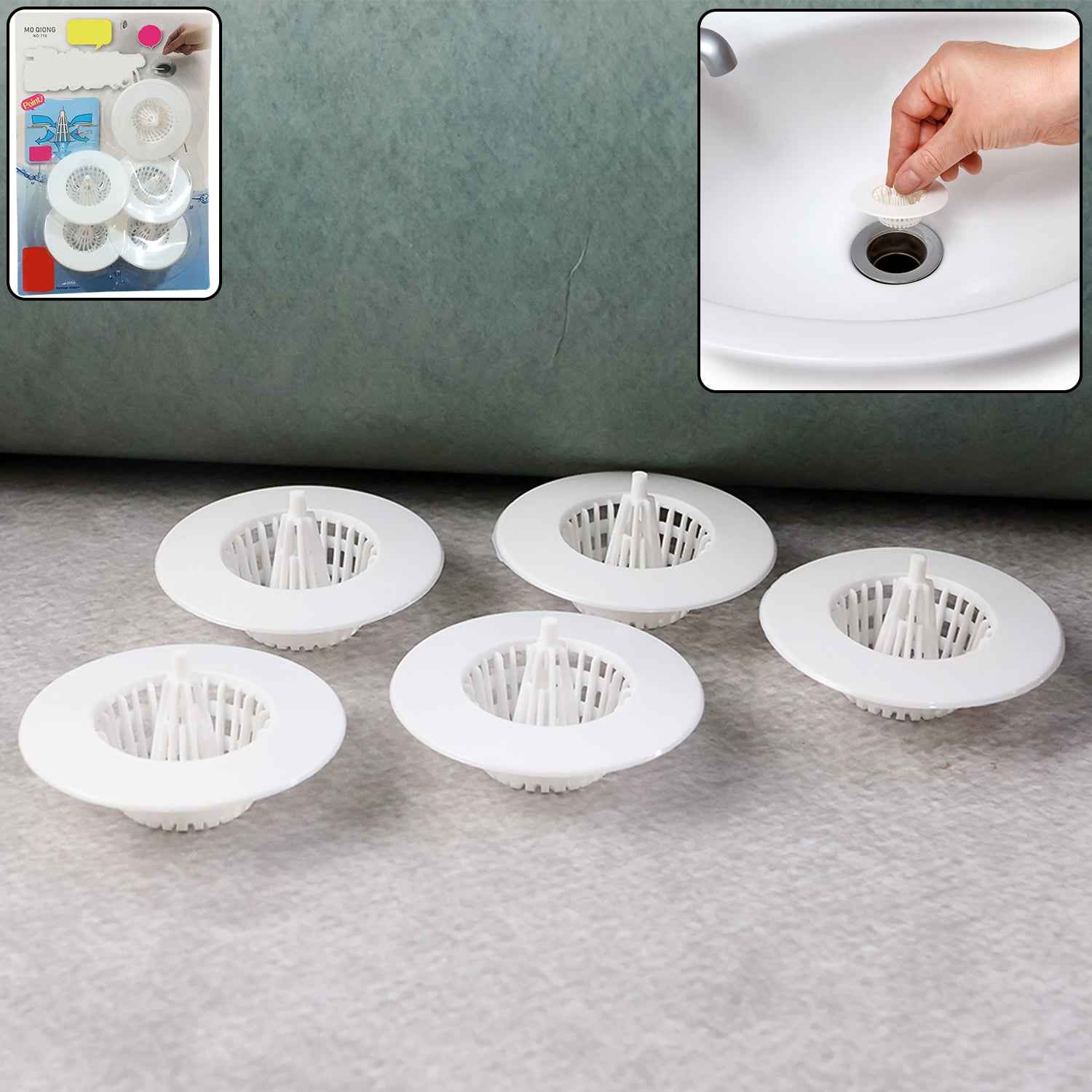 Sink Drain Hair Catcher – 5 Pcs Multipurpose Strainer Filters