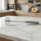 Stainless Steel Hand Push Rotary Whisk – Effortless Mixing Tool
