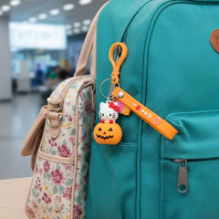 Kitty Pumpkin Keychain – Cute Cartoon Bag Charm Accessory
