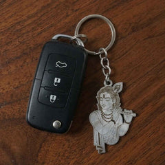 Lord Krishna Engraved Keychain – Durable Spiritual Accessory