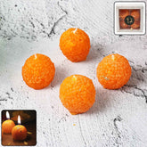 Laddu Shaped Decorative Wax Candles – Festive Home Décor Set