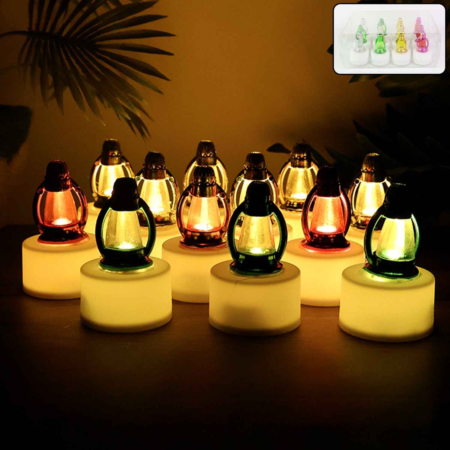 LED Decorative Candle Lamps – Set of 12 Multicolor Flameless Lights