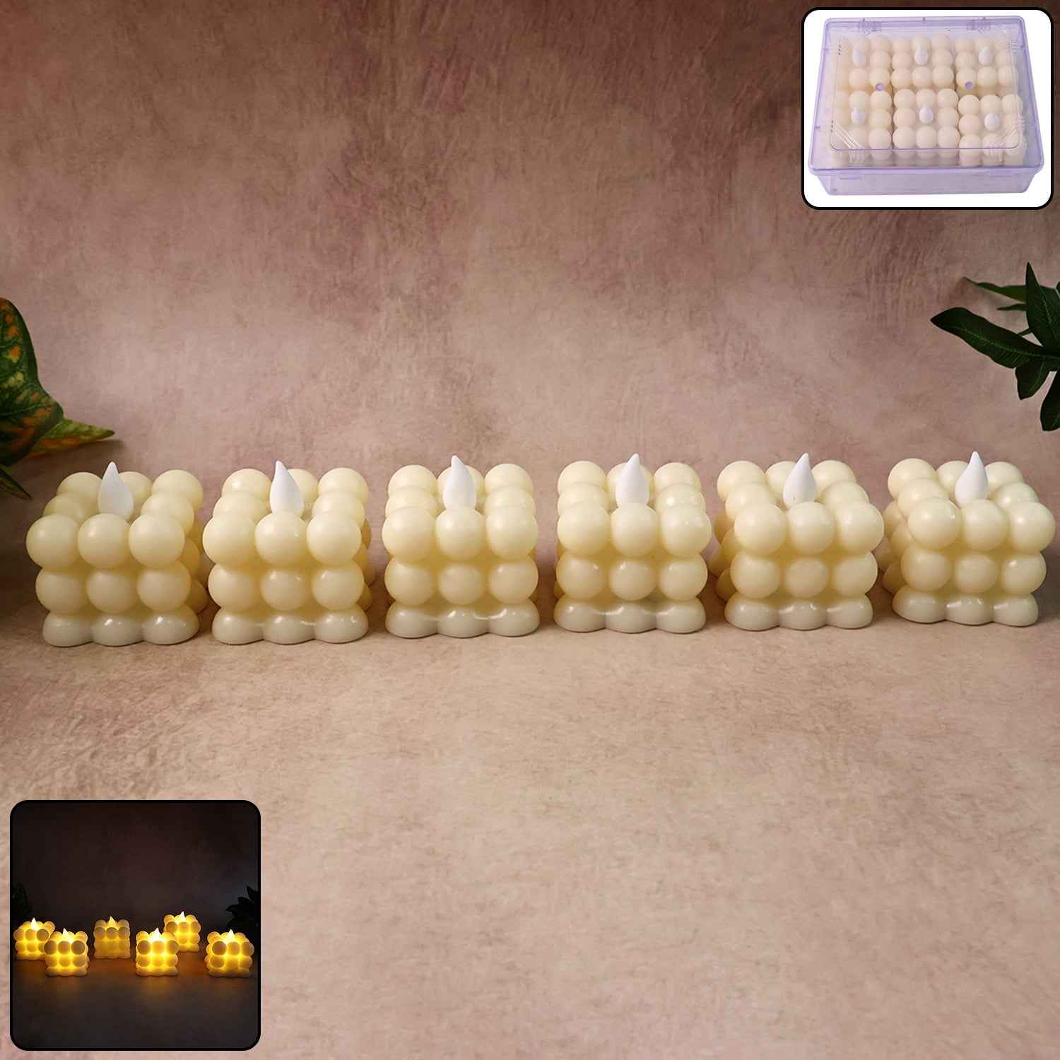 LED Bubble Candles – Set of 6 Flameless Decorative Lights