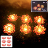 Lotus Shaped LED Flameless Candles – Set of 6 Decorative Lights