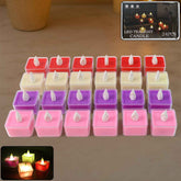 LED Tealight Candles – Set of 24 Multi-Color Flameless Lights