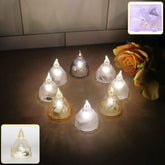 LED Flameless Decorative Diyas – Set of 8 Crystal-Style Lights