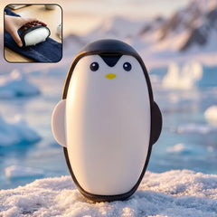 Close-up of penguin-shaped lint roller