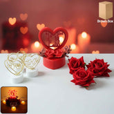 Romantic Heart Love Decorative Gift Set – Elegant Rose & Candle Decor