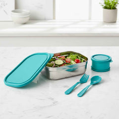 Stainless Steel Lunch Box Set – Leak-Resistant with Cutlery