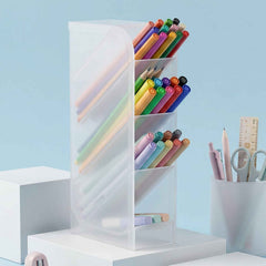 Desk Organizer Ð 4 Compartments in Clear Plastic for Office Supplies