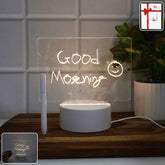 LED Acrylic Writing Message Board – Reusable Night Lamp with Marker