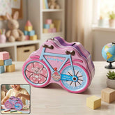 Bicycle Shape Piggy Bank Ð Colourful KidsÕ Saving Toy with Lock